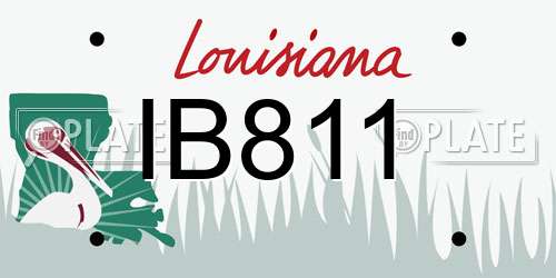 IB811 Louisiana License Plate