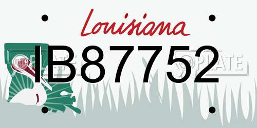 IB87752 Louisiana License Plate