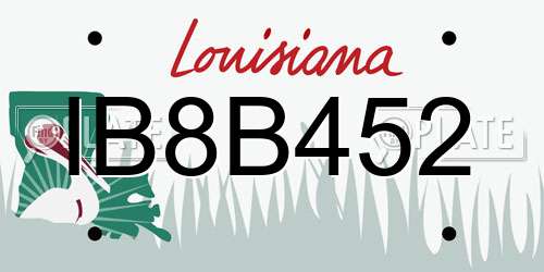 IB8B452 Louisiana License Plate