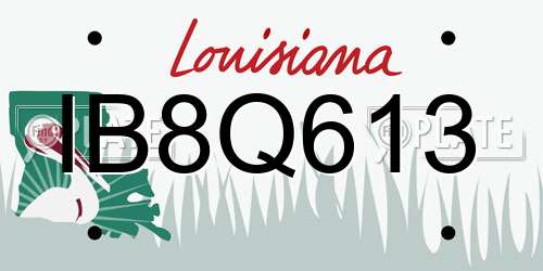 IB8Q613 Louisiana License Plate