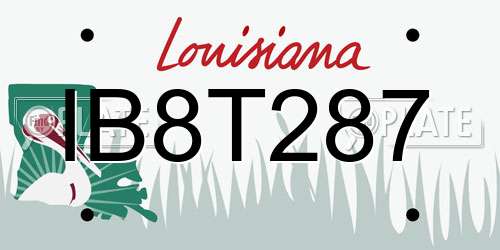 IB8T287 Louisiana License Plate