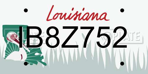 IB8Z752 Louisiana License Plate