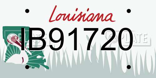 IB91720 Louisiana License Plate