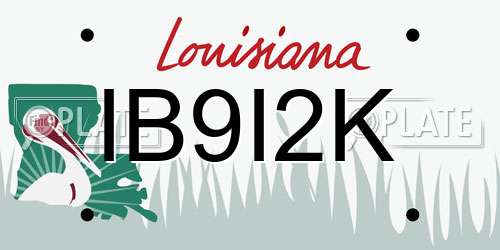 IB9I2K Louisiana License Plate