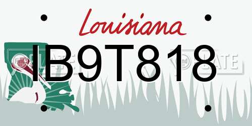 IB9T818 Louisiana License Plate