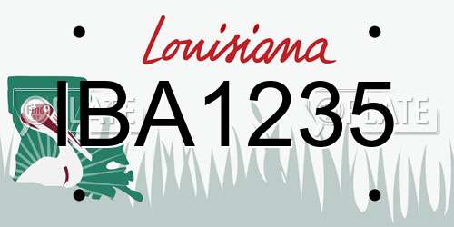 IBA1235 Louisiana License Plate