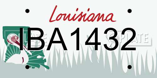 IBA1432 Louisiana License Plate