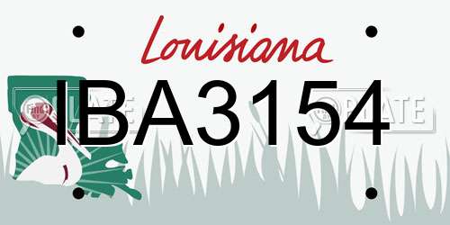 IBA3154 Louisiana License Plate