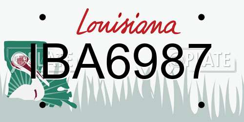 IBA6987 Louisiana License Plate