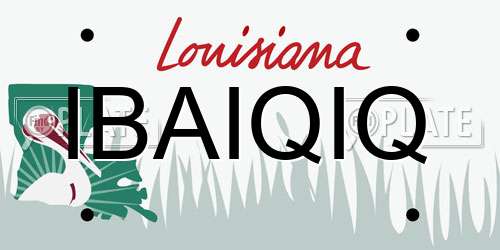 IBAIQIQ Louisiana License Plate