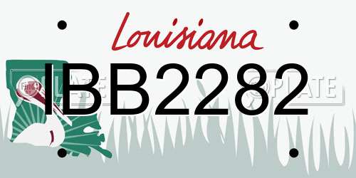 IBB2282 Louisiana License Plate