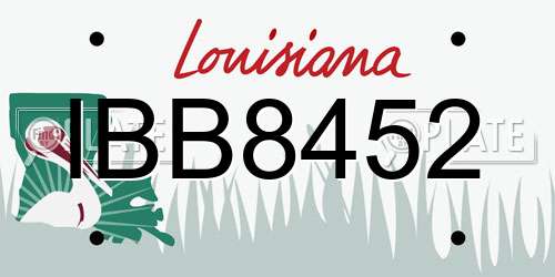 IBB8452 Louisiana License Plate