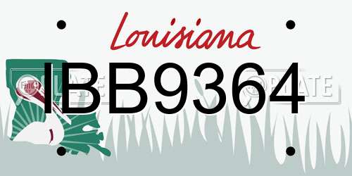 IBB9364 Louisiana License Plate