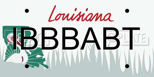 IBBBABT Louisiana License Plate