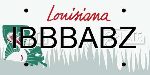 IBBBABZ Louisiana License Plate