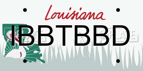 IBBTBBD Louisiana License Plate