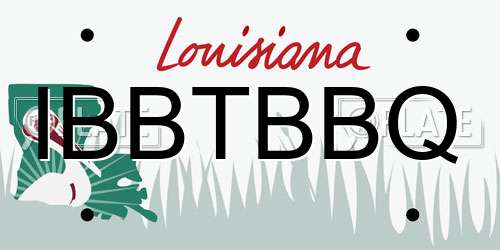 IBBTBBQ Louisiana License Plate