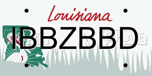 IBBZBBD Louisiana License Plate