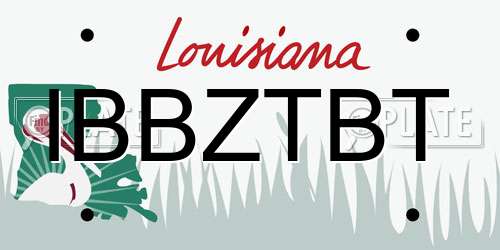 IBBZTBT Louisiana License Plate