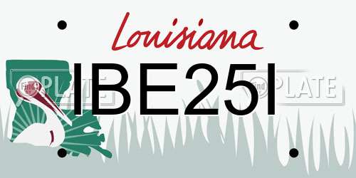 IBE25I Louisiana License Plate