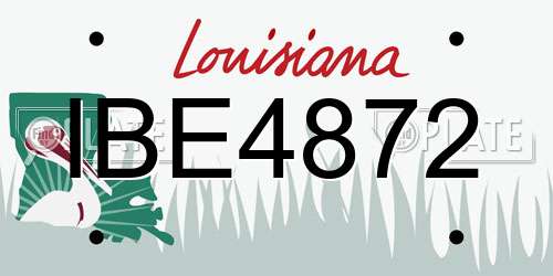 IBE4872 Louisiana License Plate