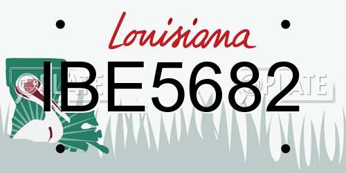 IBE5682 Louisiana License Plate
