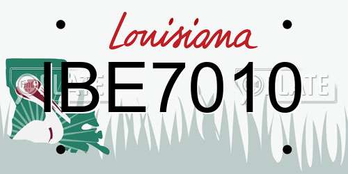 IBE7010 Louisiana License Plate