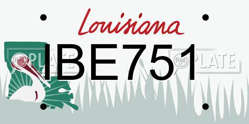 IBE751 Louisiana License Plate