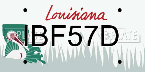 IBF57D Louisiana License Plate