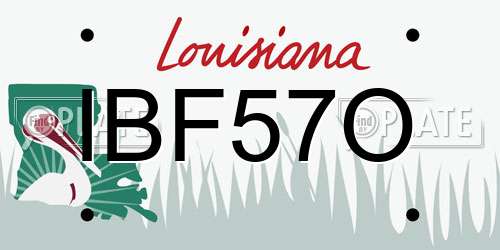 IBF57O Louisiana License Plate