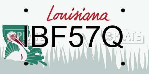 IBF57Q Louisiana License Plate