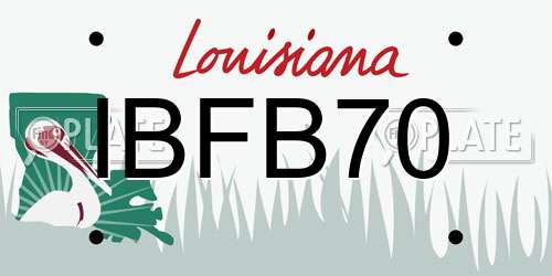 IBFB70 Louisiana License Plate
