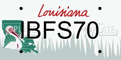 IBFS70 Louisiana License Plate