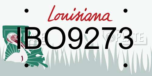 IBO9273 Louisiana License Plate