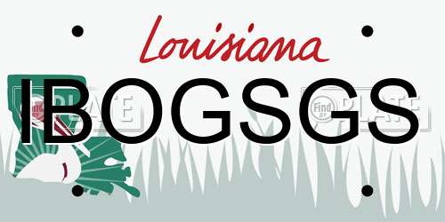 IBOGSGS Louisiana License Plate