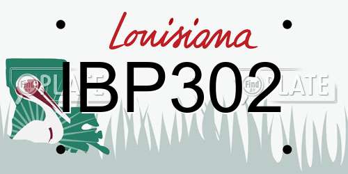 IBP302 Louisiana License Plate