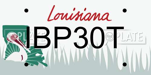 IBP30T Louisiana License Plate
