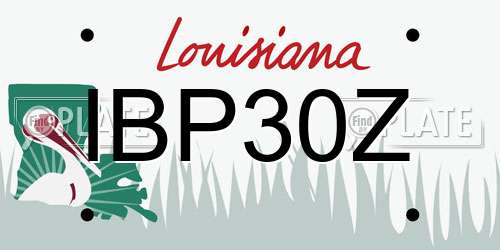 IBP30Z Louisiana License Plate