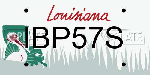 IBP57S Louisiana License Plate