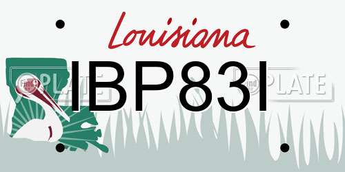IBP83I Louisiana License Plate