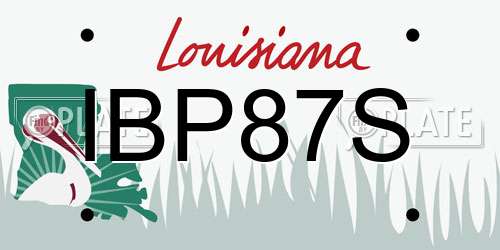 IBP87S Louisiana License Plate