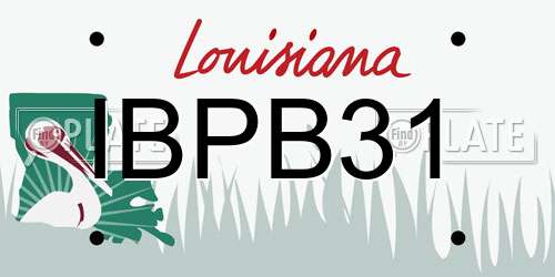 IBPB31 Louisiana License Plate