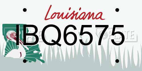 IBQ6575 Louisiana License Plate