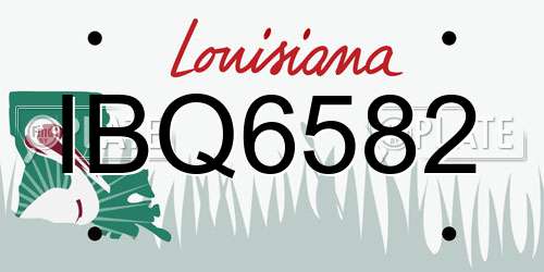 IBQ6582 Louisiana License Plate