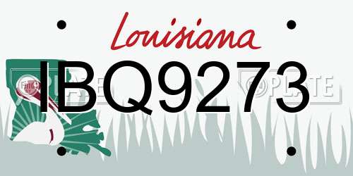 IBQ9273 Louisiana License Plate