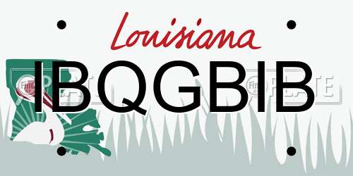IBQGBIB Louisiana License Plate