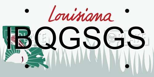 IBQGSGS Louisiana License Plate