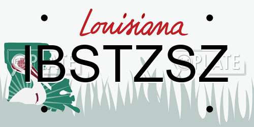 IBSTZSZ Louisiana License Plate