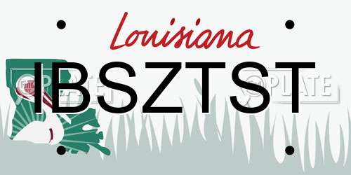 IBSZTST Louisiana License Plate