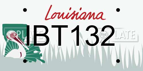 IBT132 Louisiana License Plate